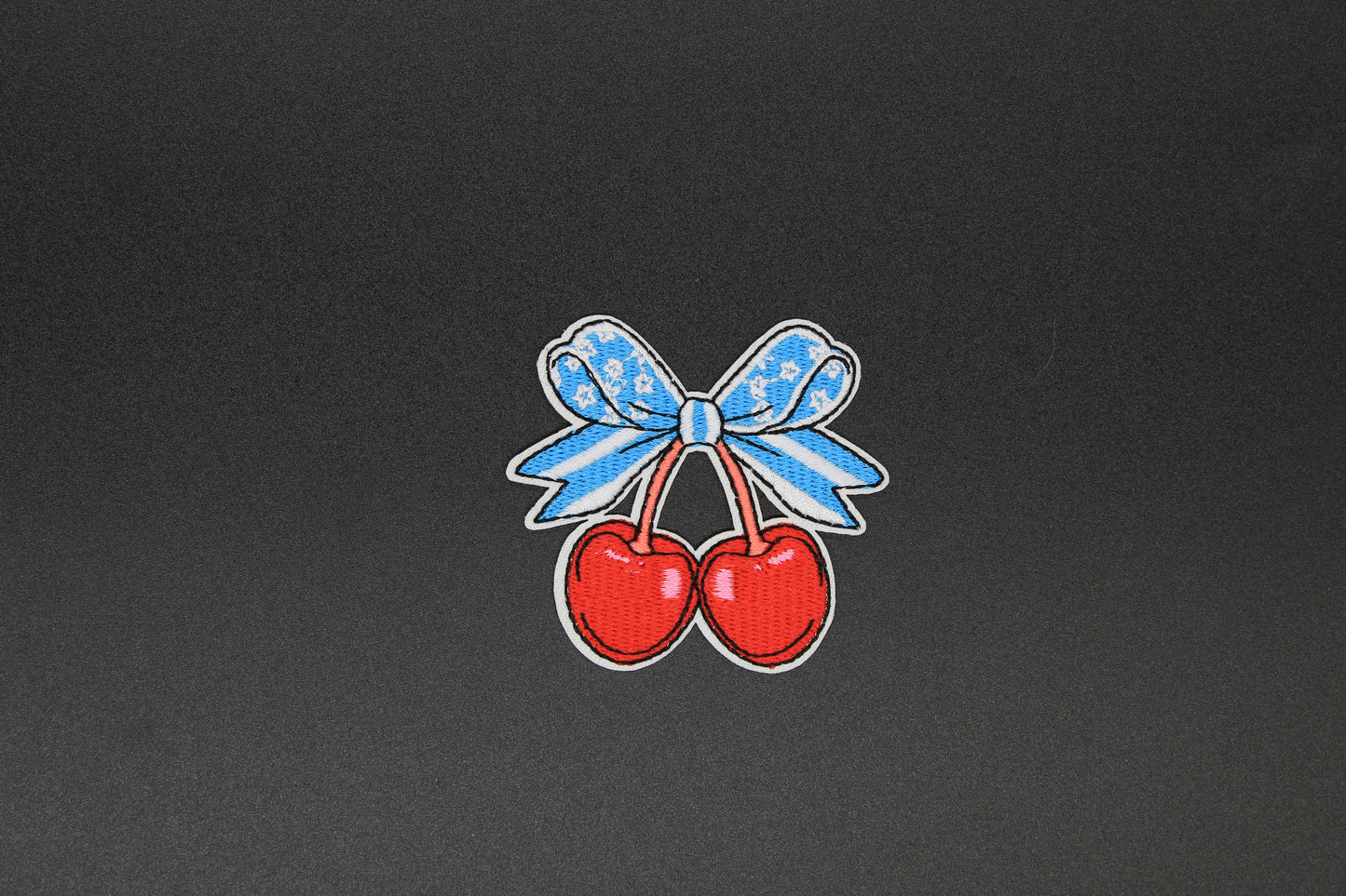 Fourth of July Cherry Bow Iron-On Patch