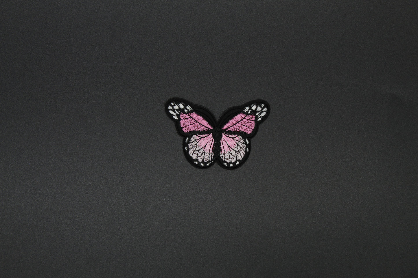 Pink Butterfly Embroidered Iron-On Patch