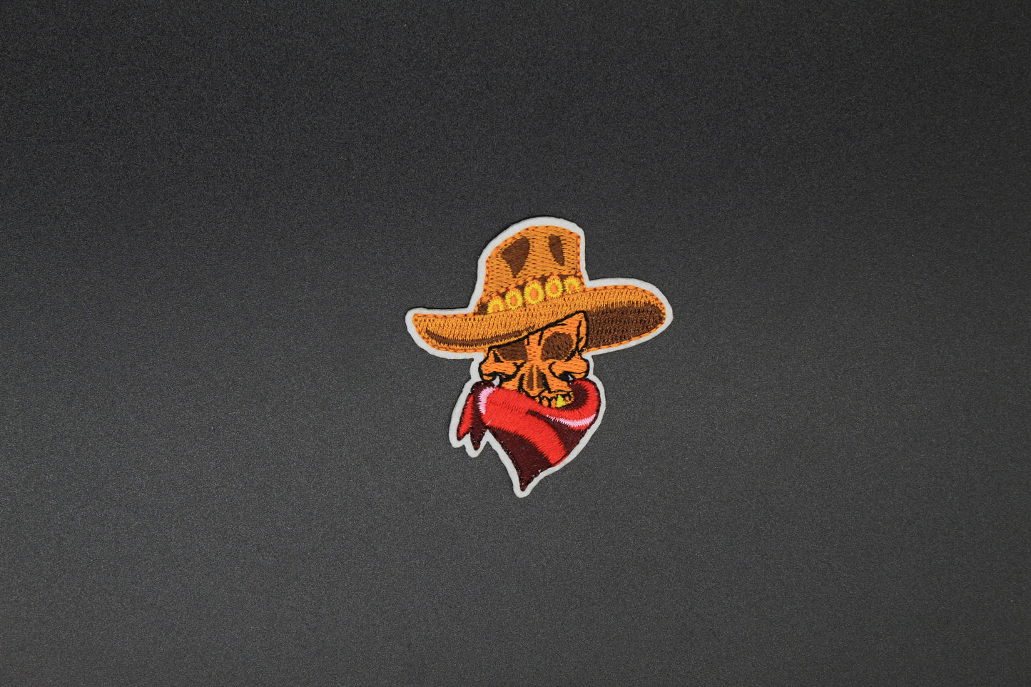 Outlaw Skull Cowboy Iron-On Patch