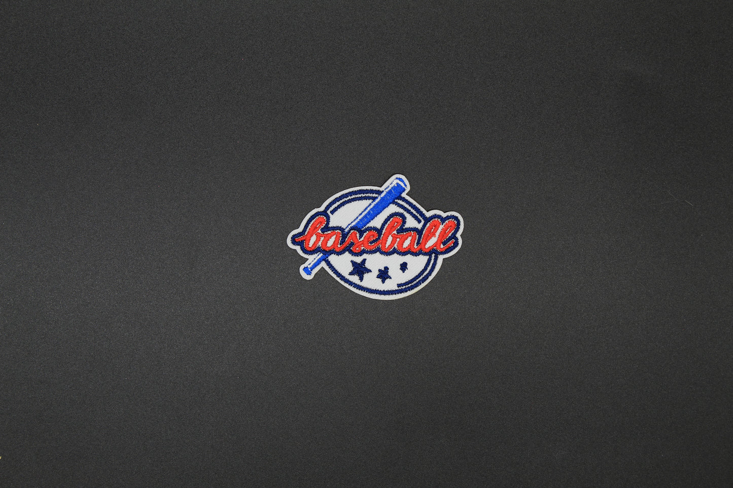 Retro Baseball Script Embroidered Iron-On Patch