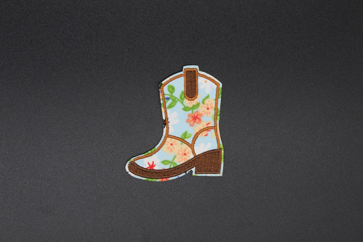 Floral Western Cowboy Boot Iron-On Patch