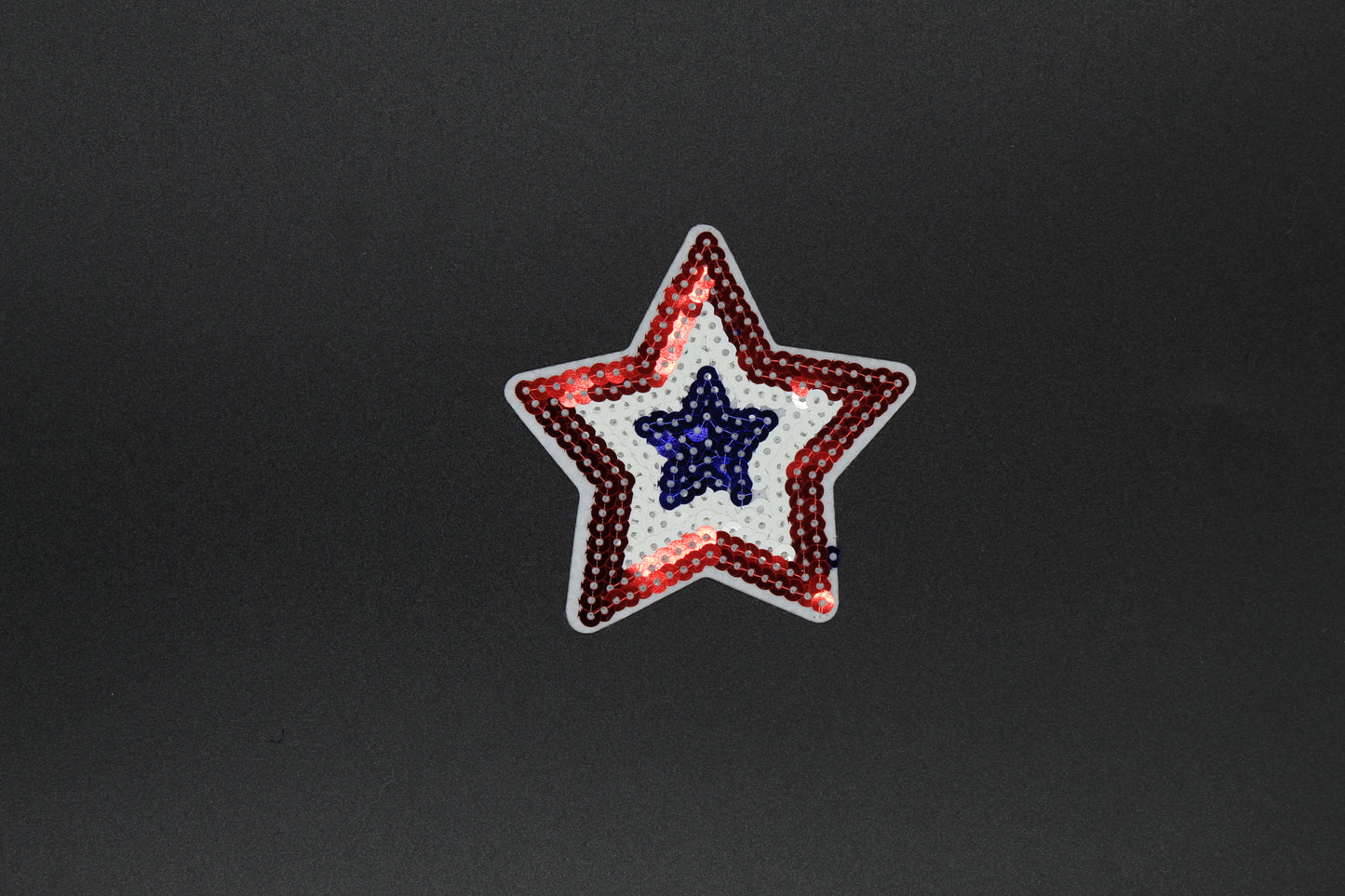 Patriotic Star Sequin Iron-On Patch