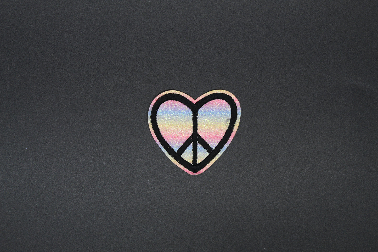 Pastel Peace Heart Embroidered Iron-On Patch