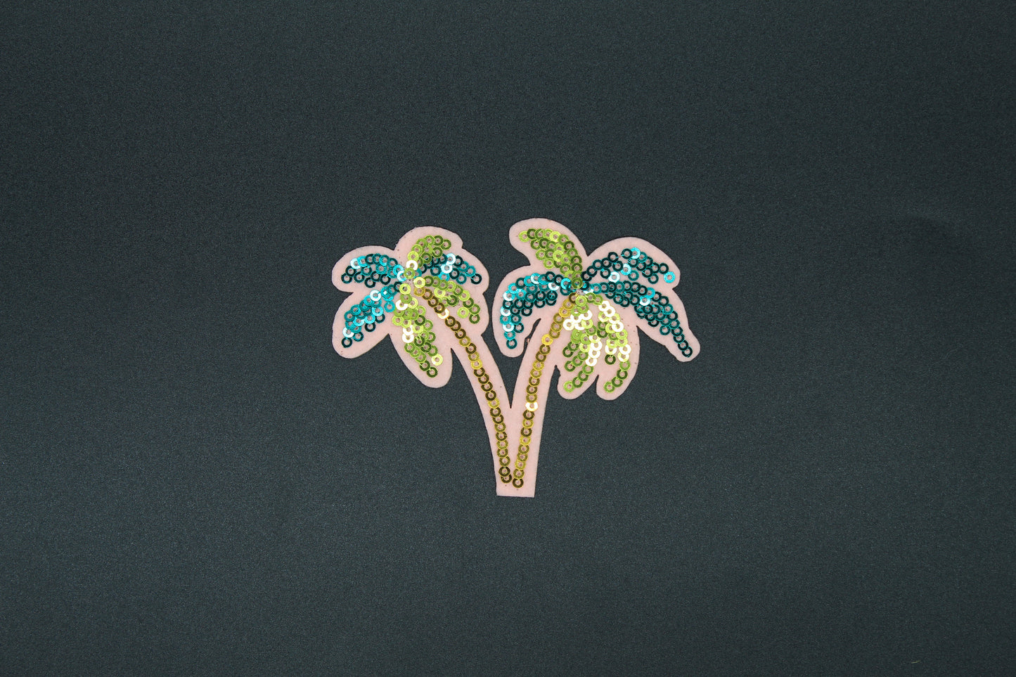 Sequin Palm Tree Patch – Tropical Beach Vacation Iron-On Appliqué