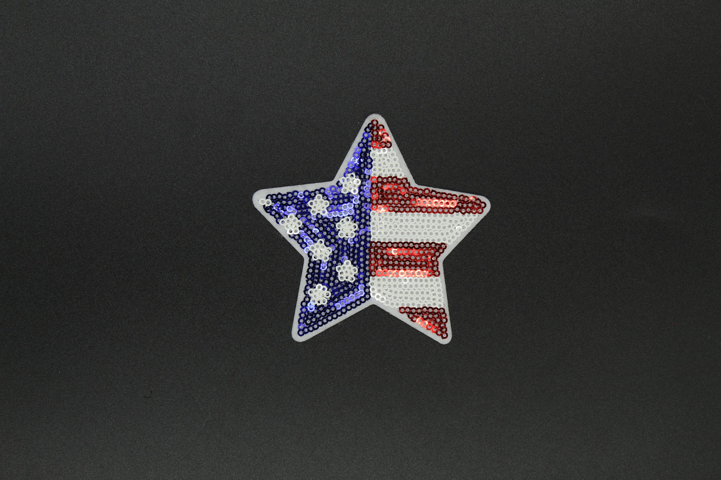 American Flag Star Sequin Iron-On Patch