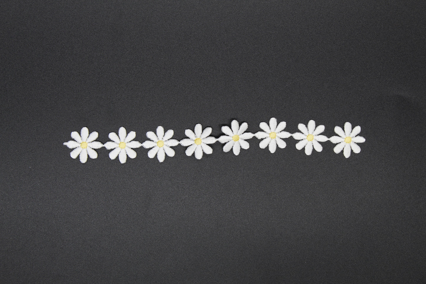 White Daisy Garland Embroidered Iron-On Patch