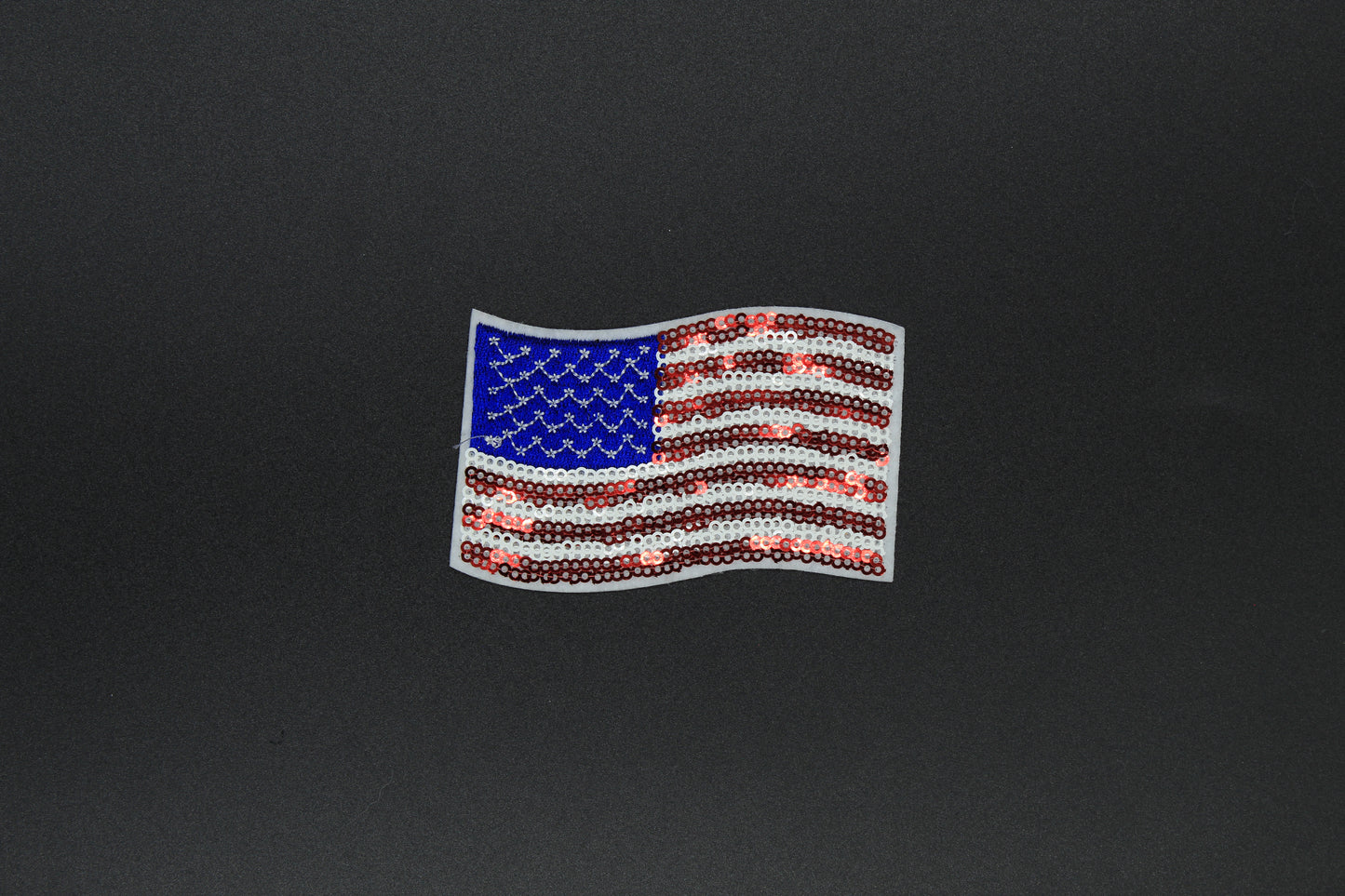 Waving American Flag Sequin Iron-On Patch