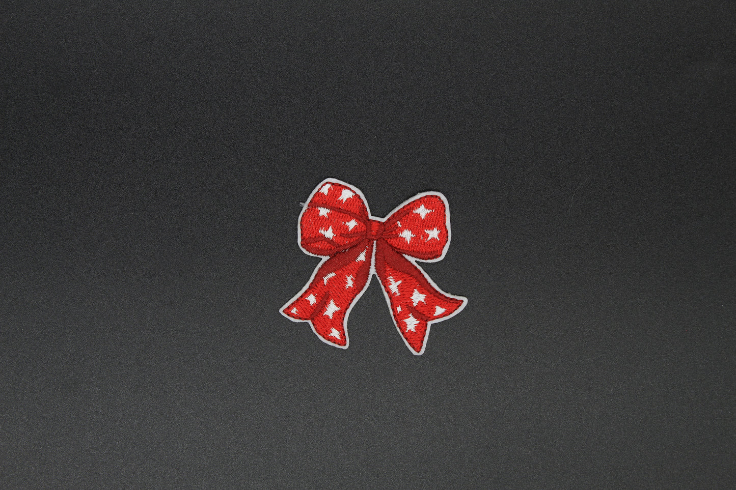 Red Bow with White Stars Iron-On Patch