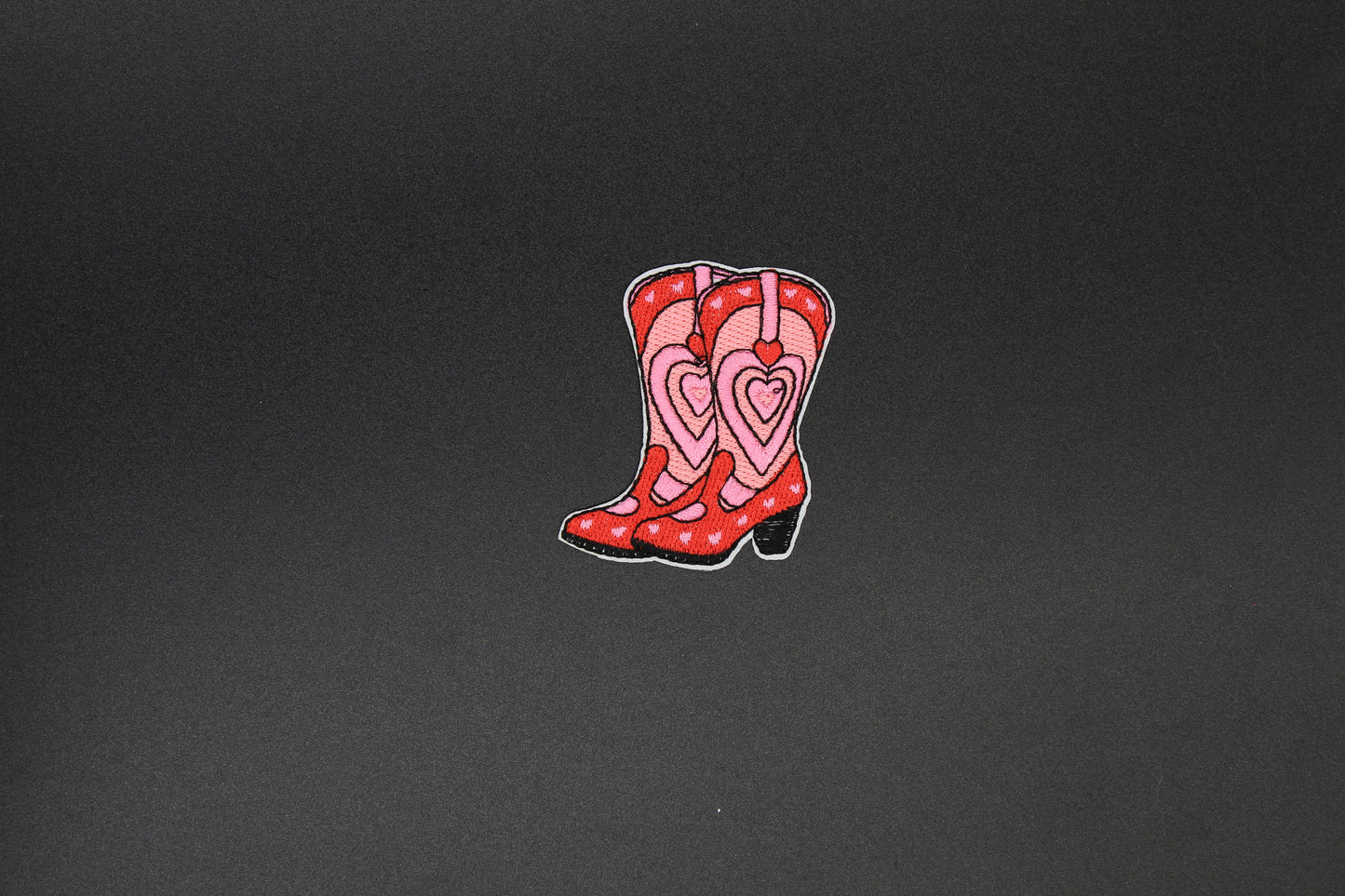 Heart Detail Cowboy Boots Iron-On Patch