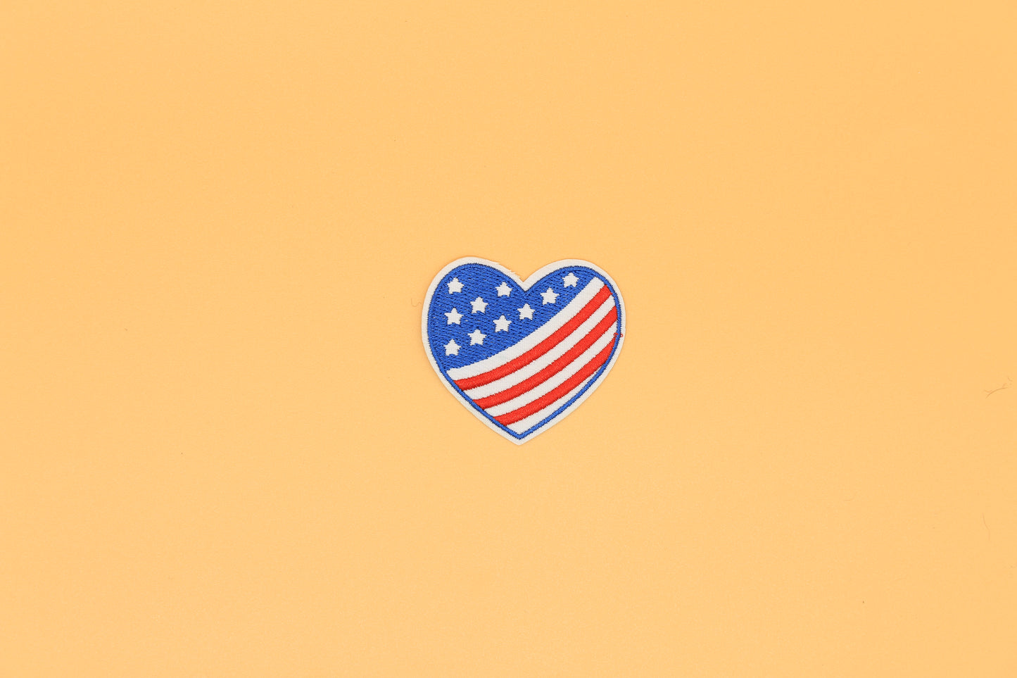 Wavy Flag Heart Iron-On Patch