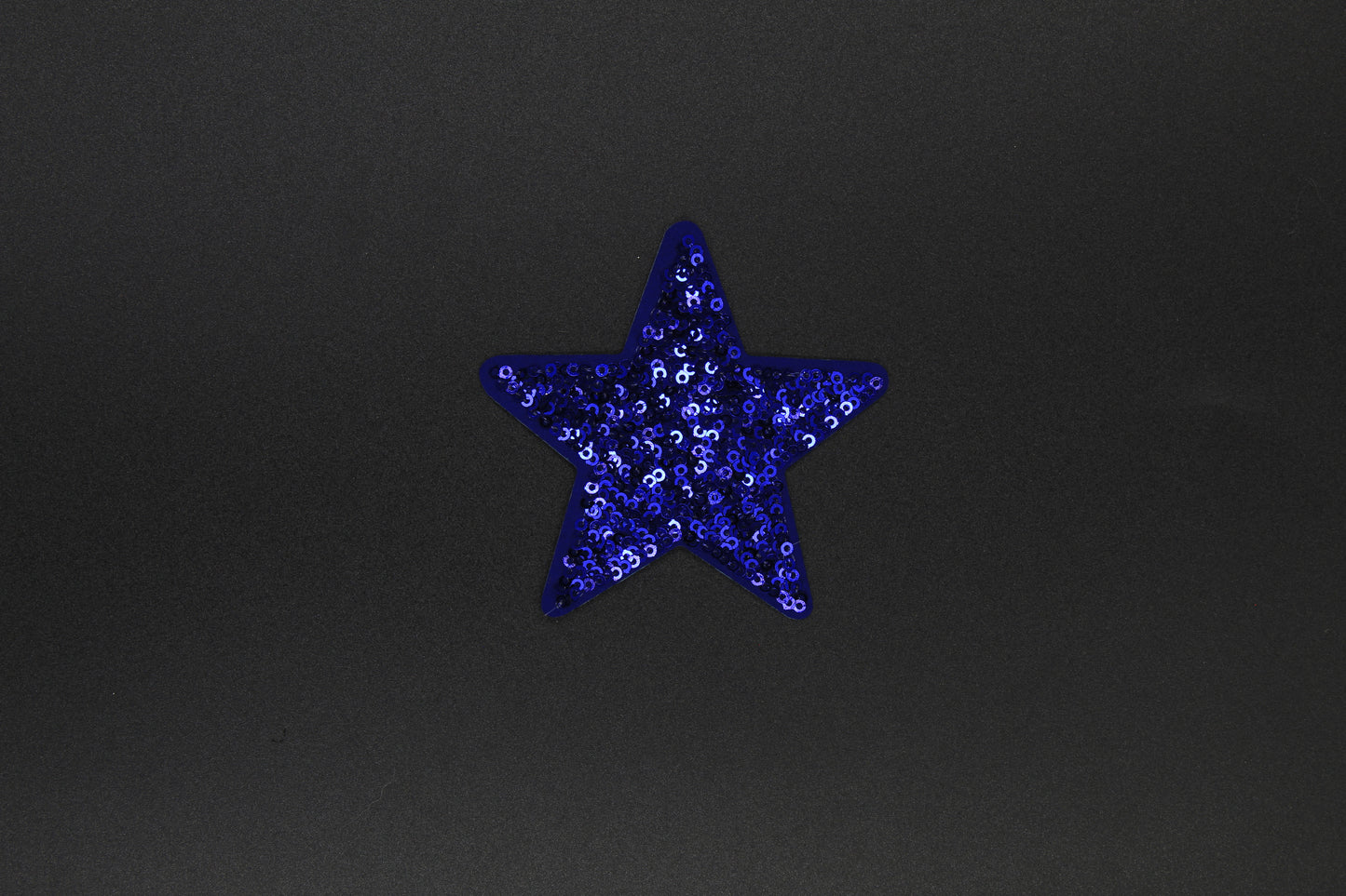 Solid Blue Sequin Star Iron-On Patch