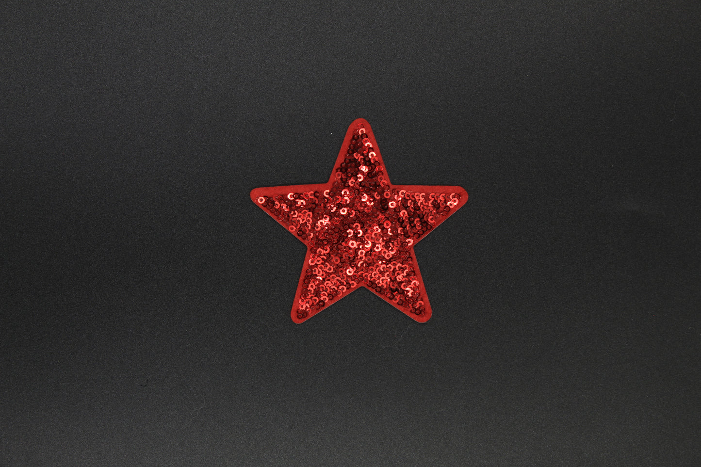 Solid Red Sequin Star Iron-On Patch