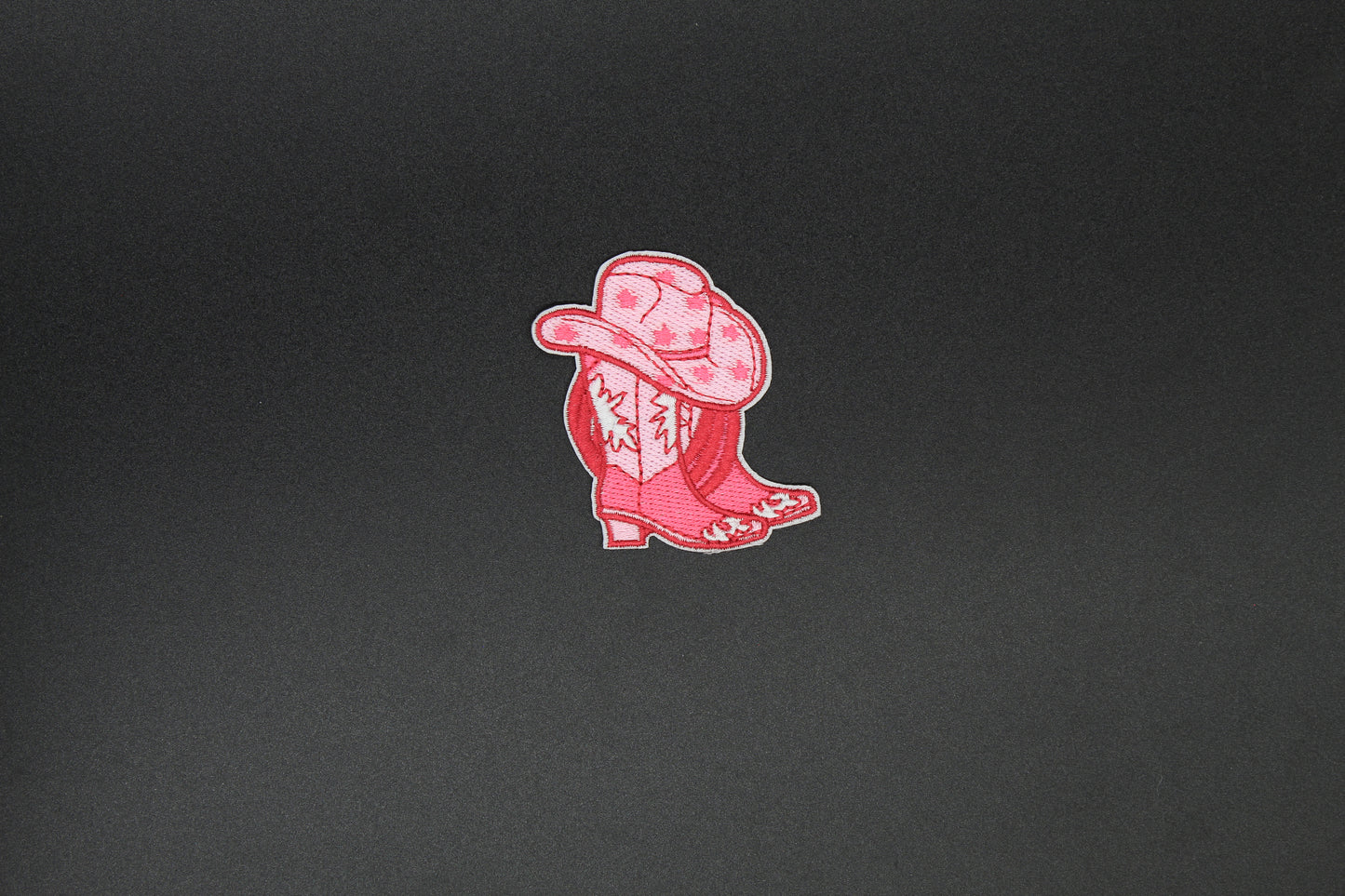 Pink Western Boots & Hat Iron-On Patch