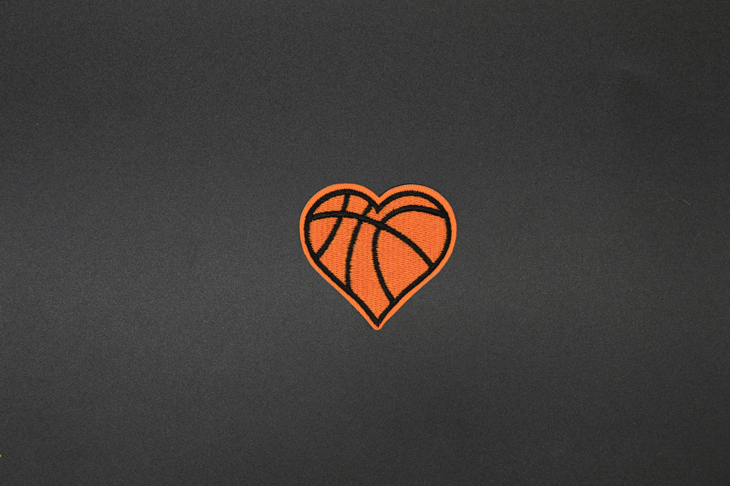 Basketball Heart Embroidered Iron-On Patch | Cute Sports Love Patch