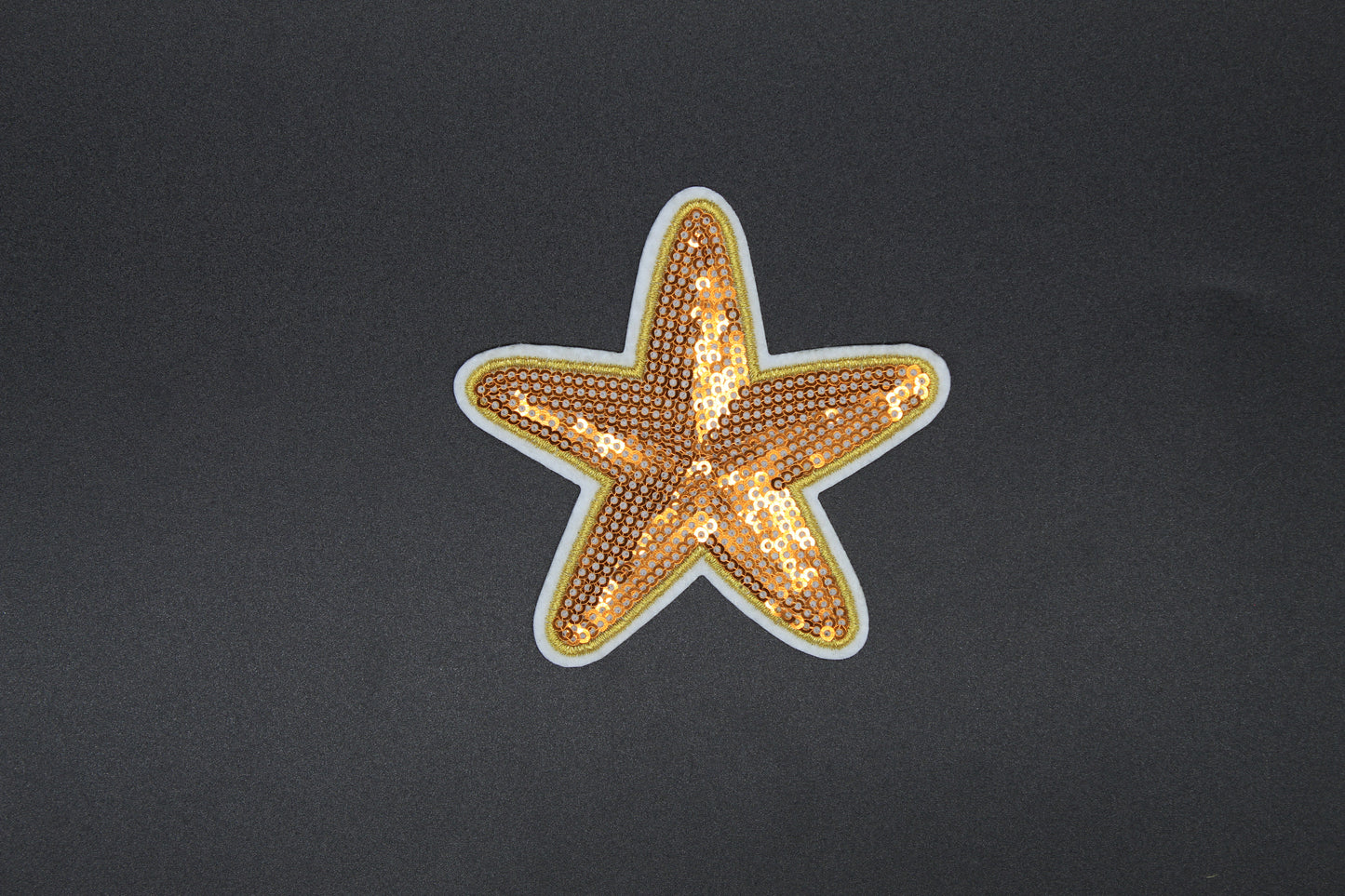 Gold Starfish Sequin Patch – Coastal Beach Iron-On Appliqué