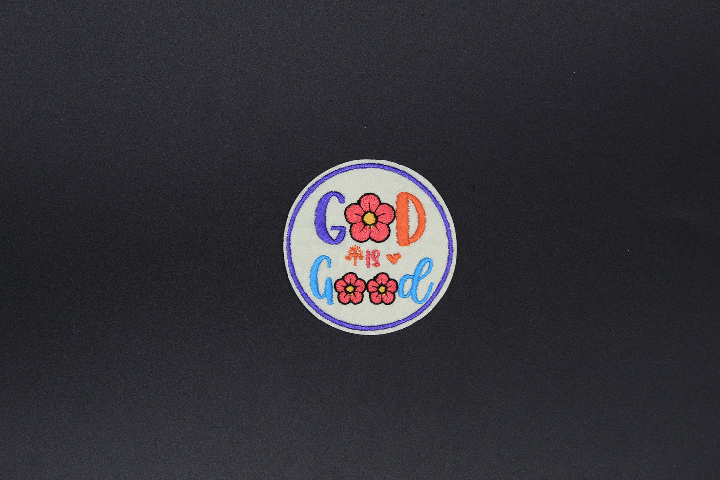 “God Is Good” Floral Faith Embroidered Iron-On-Patch