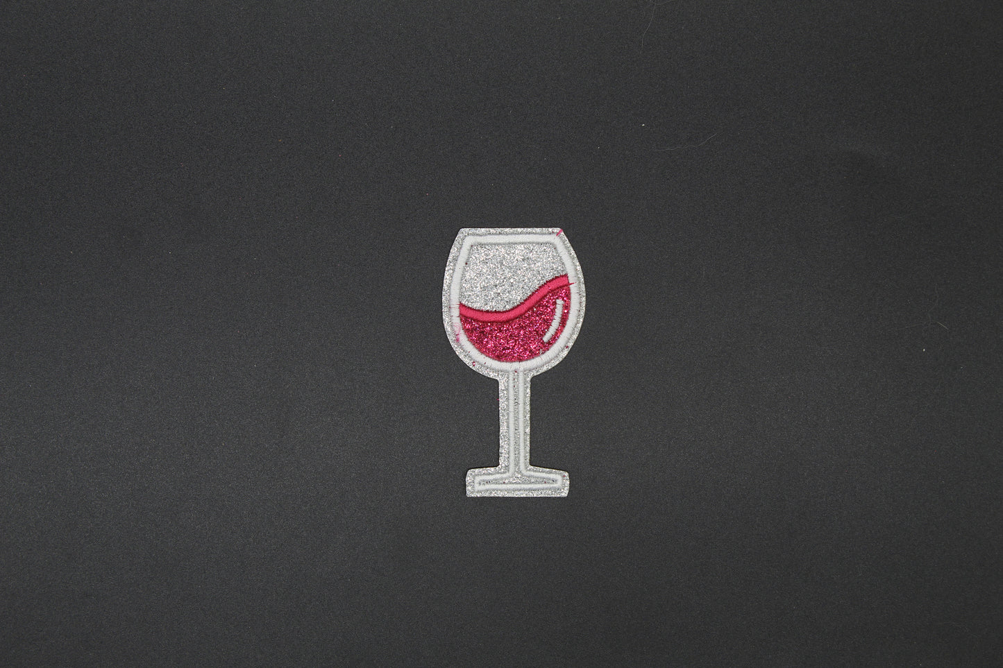 Glitter Wine Glass Iron-On Patch