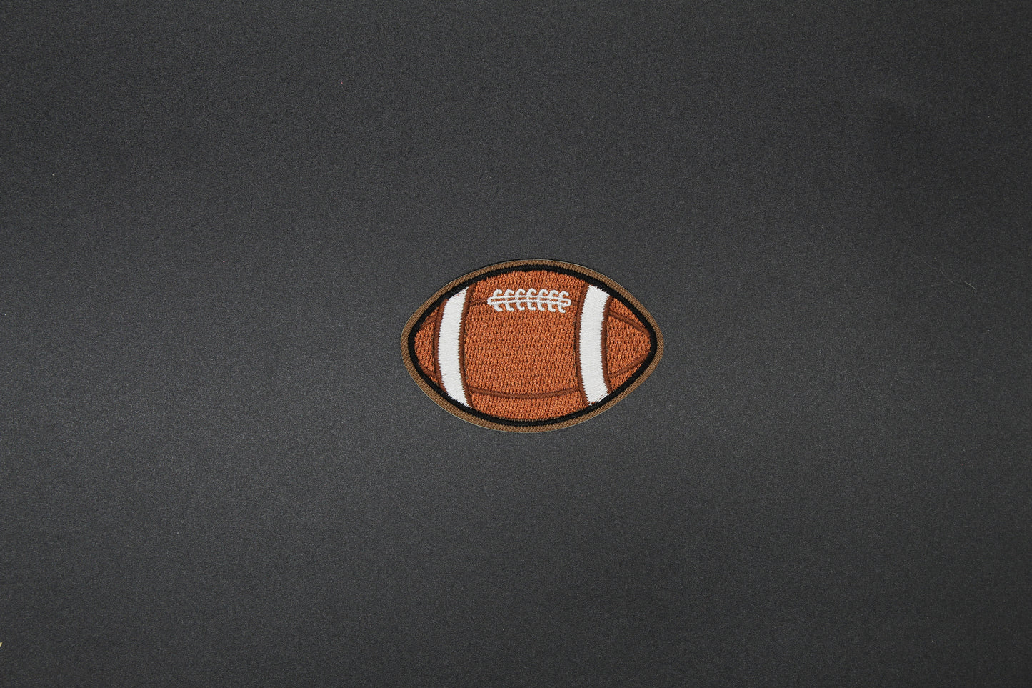 Brown Football Embroidered Patch | Sports Iron-On Applique for Jackets, Hats & Backpacks