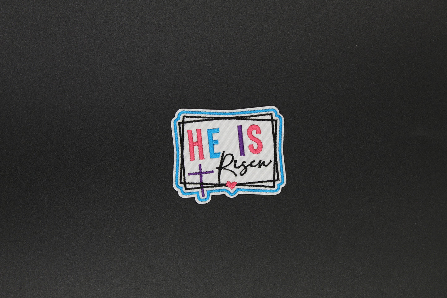 “He Is Risen” Cross Faith Embroidered Iron-On-Patch