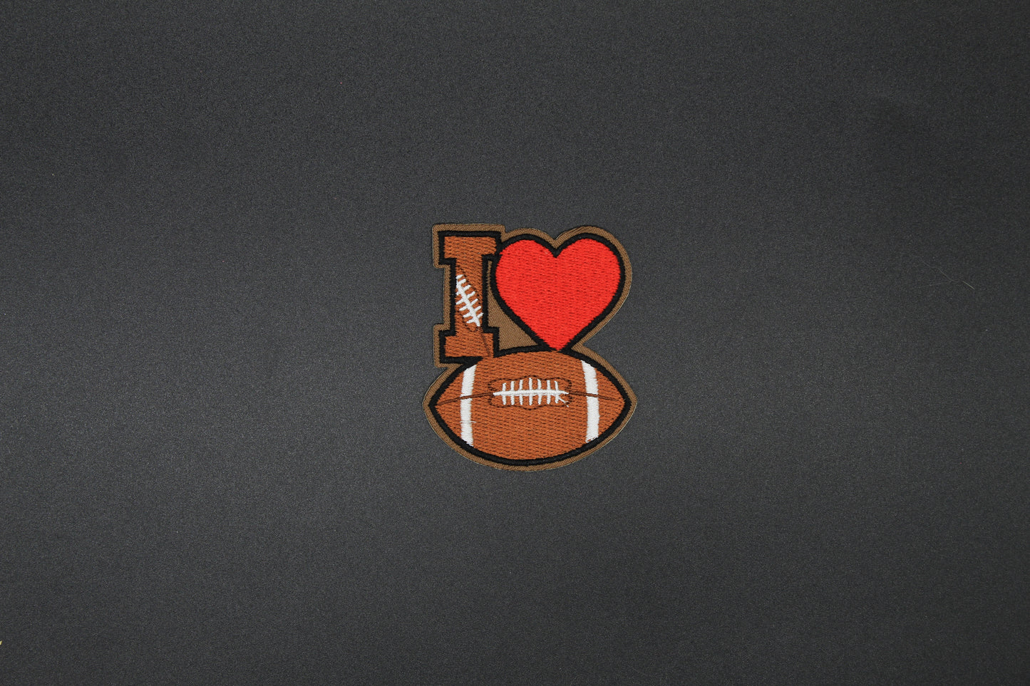 I Love Football Embroidered Patch | Cute Sports Heart Iron-On Patch for Jackets, Bags & Hat