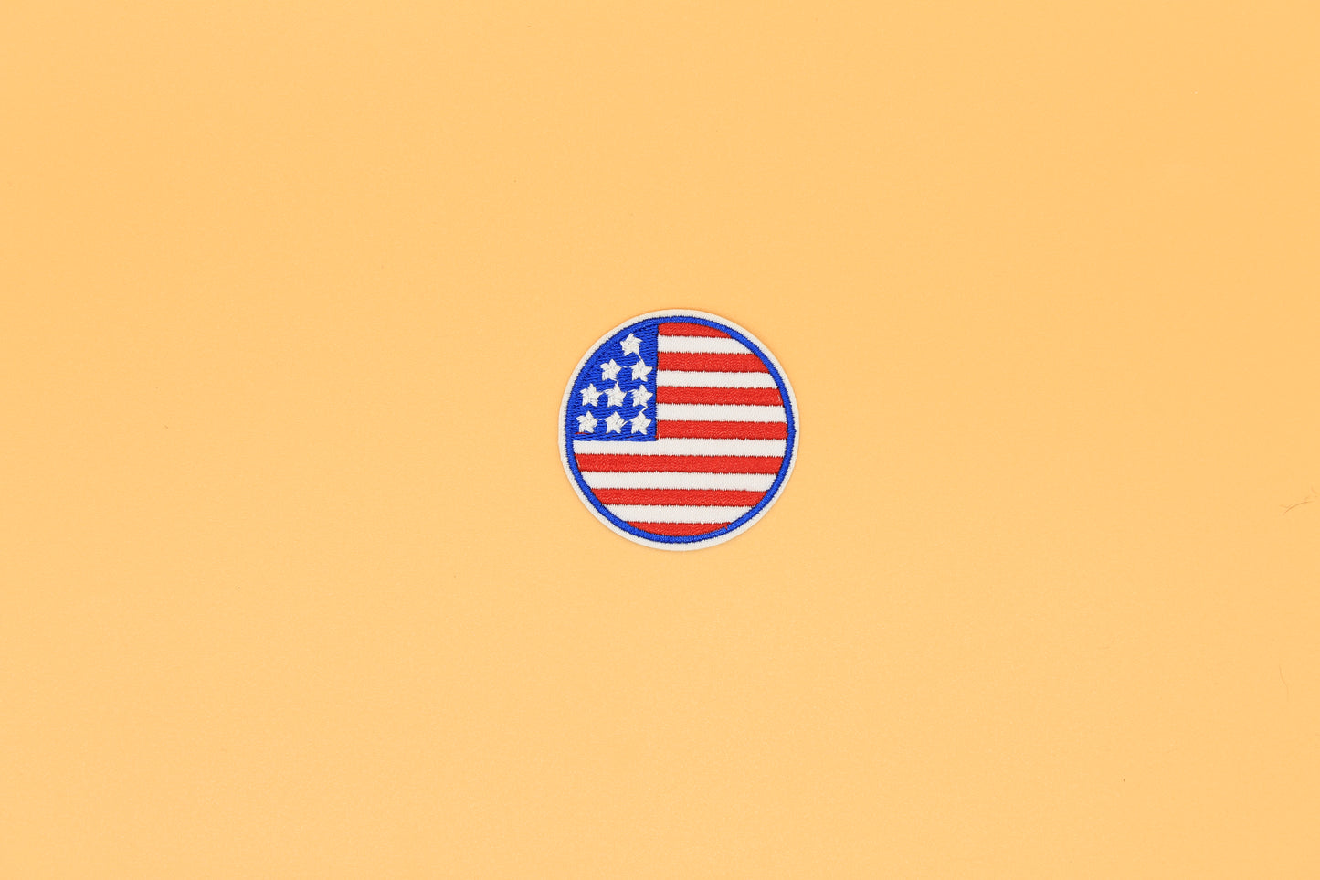 Round American Flag Iron-On Patch