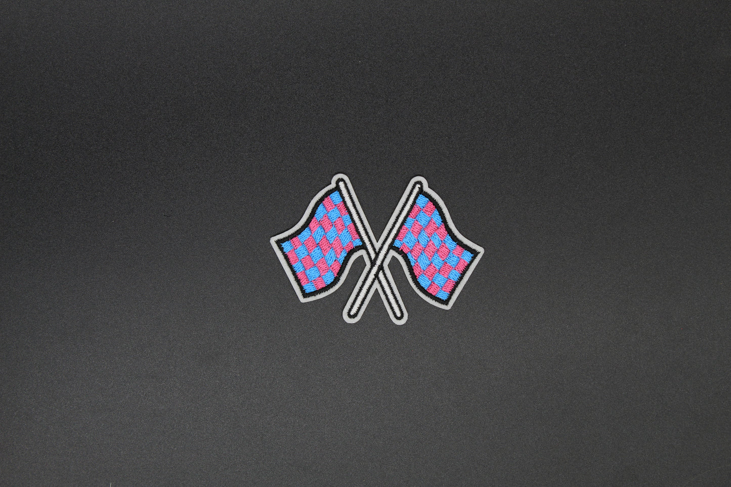 Electric Blue & Pink Race Flag Patch