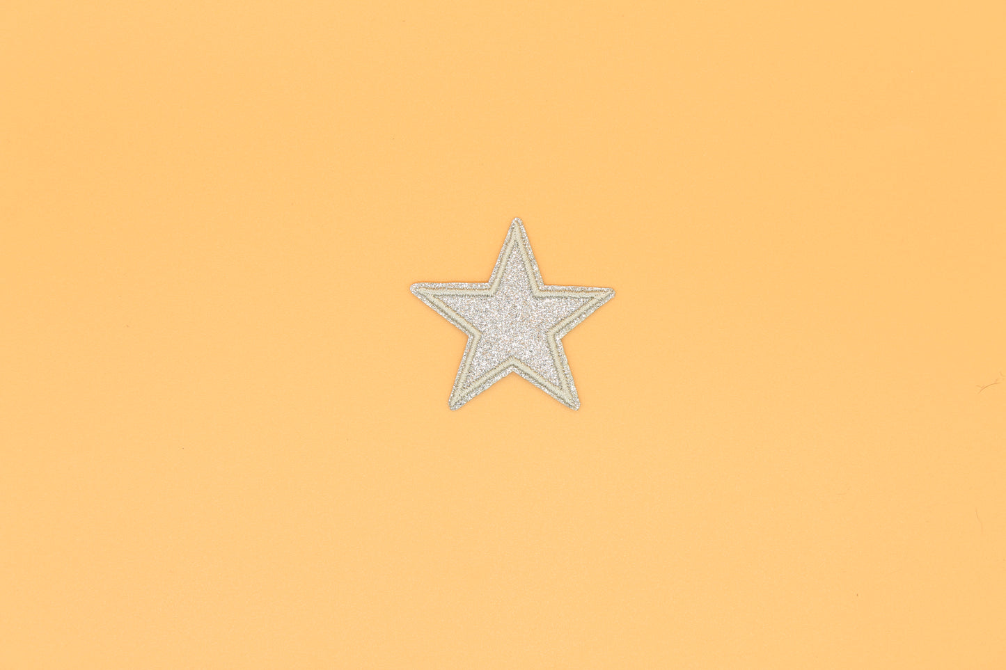 Silver Glitter Star Iron-On Patch