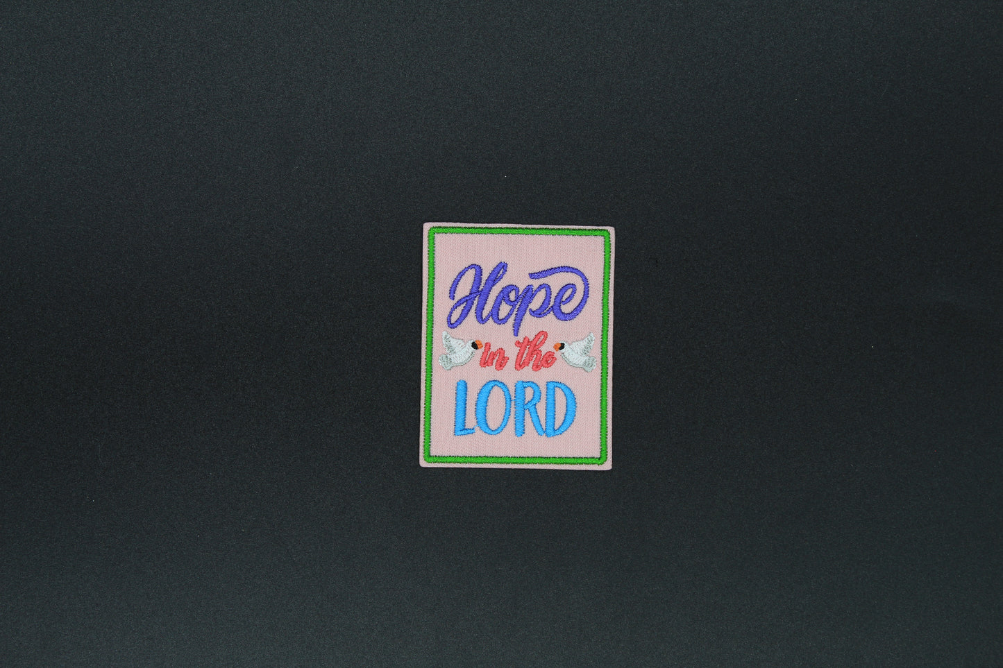“Hope in the Lord” Dove Embroidered Iron-On-Patch
