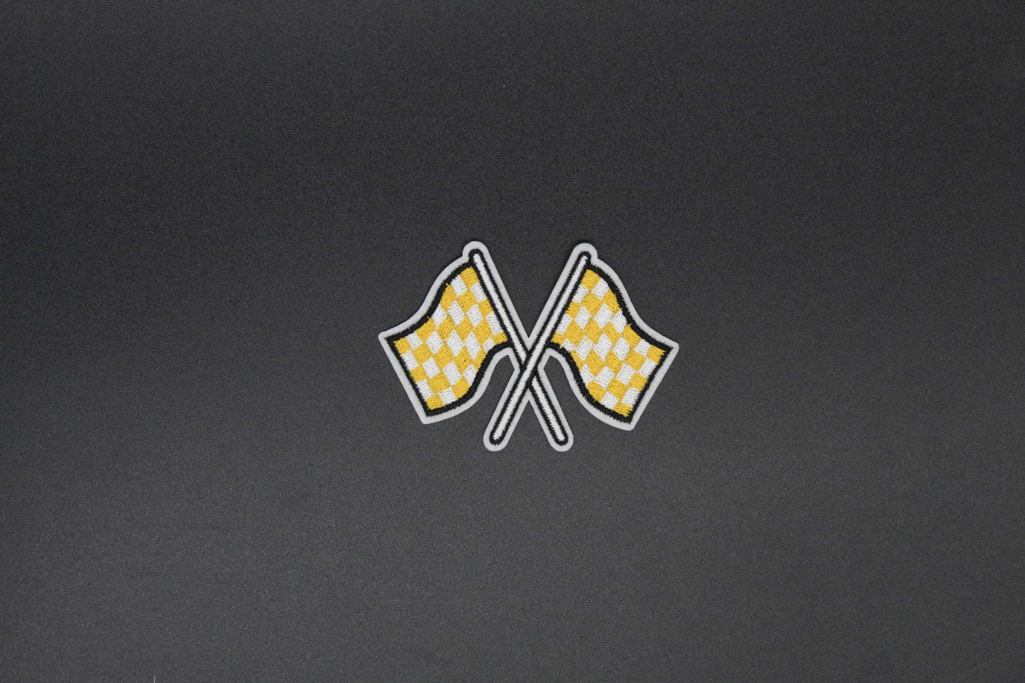 Golden Yellow Checkered Race Flag Patch