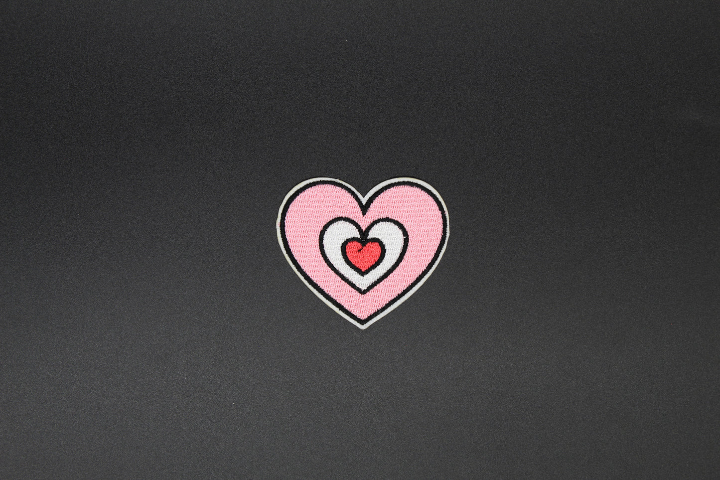 Layered Pink Heart Iron-On Patch