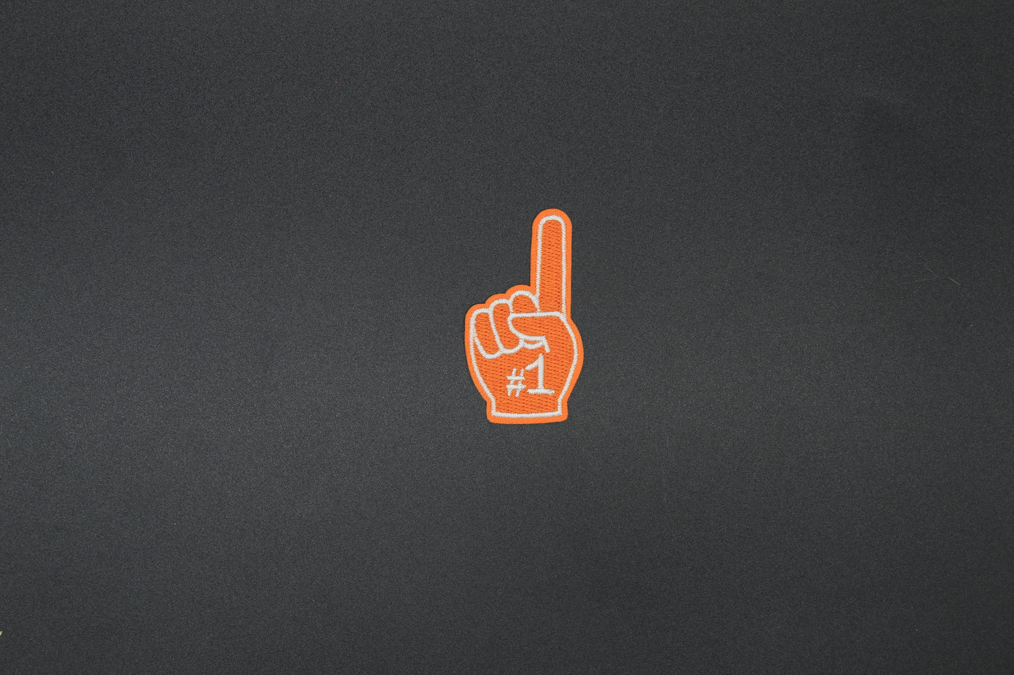 #1 Foam Finger Embroidered Patch | Sports Fan Iron-On Patch | Green or Orange Color Options