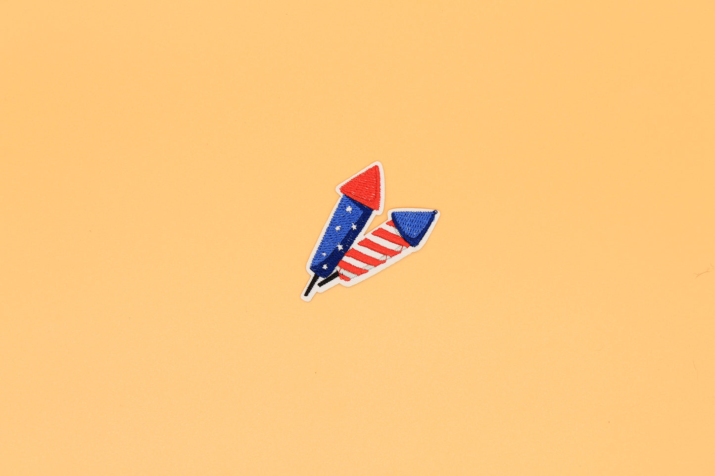 Patriotic Double Rocket Iron-On Patch