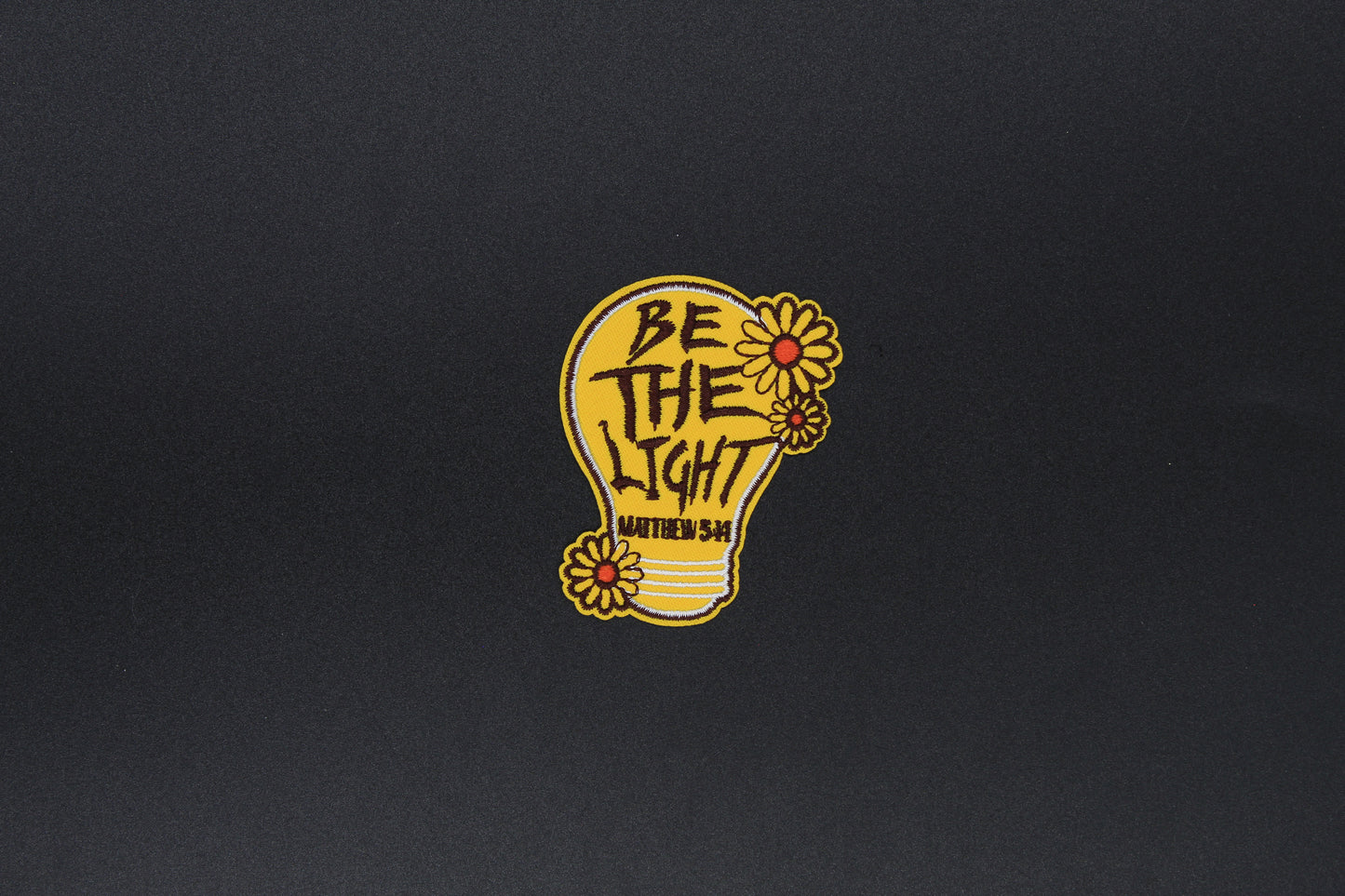 “Be the Light” Floral Lightbulb Embroidered Iron-On Patch