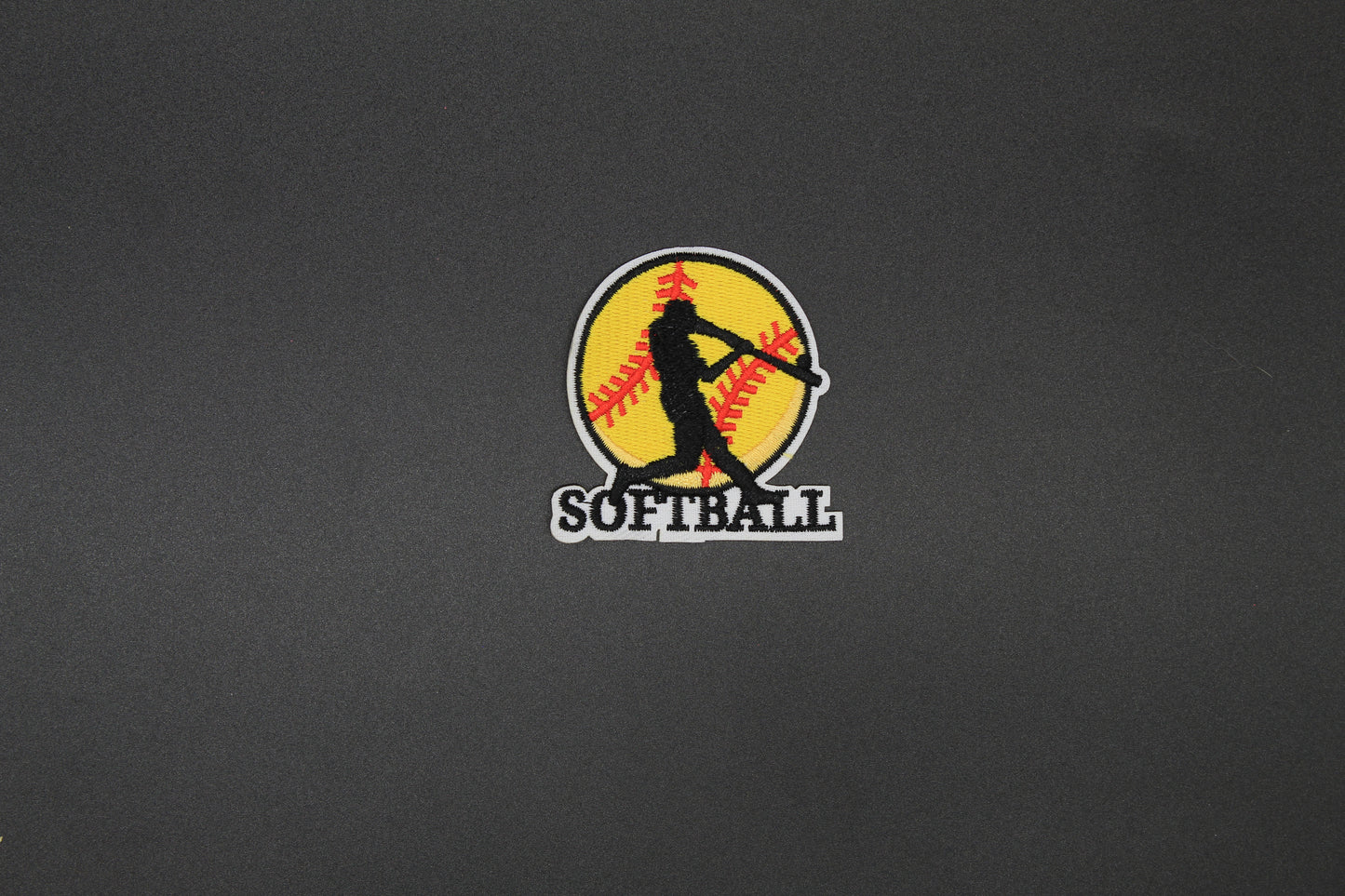 Softball Player Embroidered Patch | Softball Batter Iron-On Sports Patch for Jackets & Bags