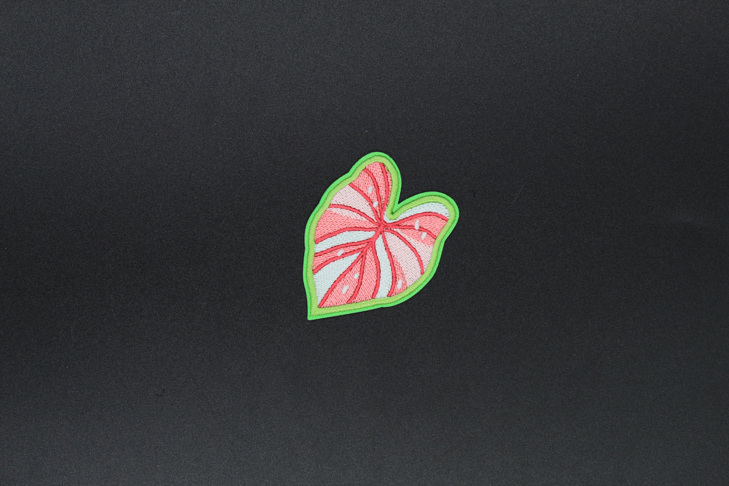 Pink Caladium Leaf Iron-On Patch