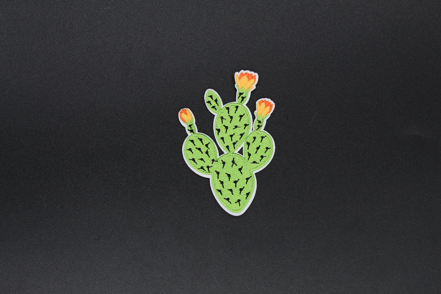 Blooming Prickly Pear Cactus Iron-On Patch