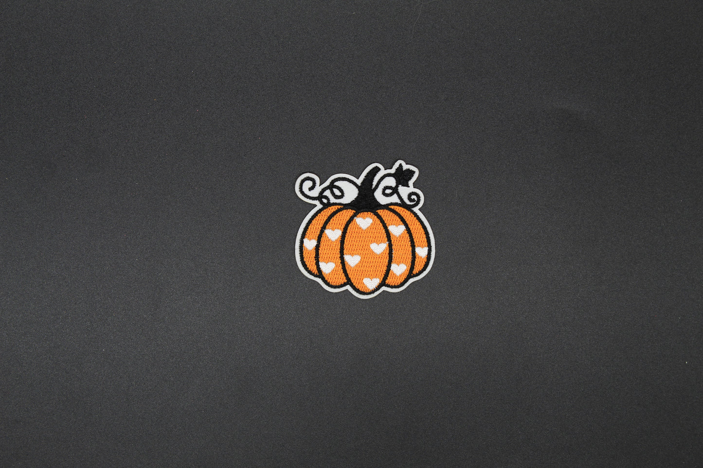 Heart Pattern Pumpkin Iron-On Patch