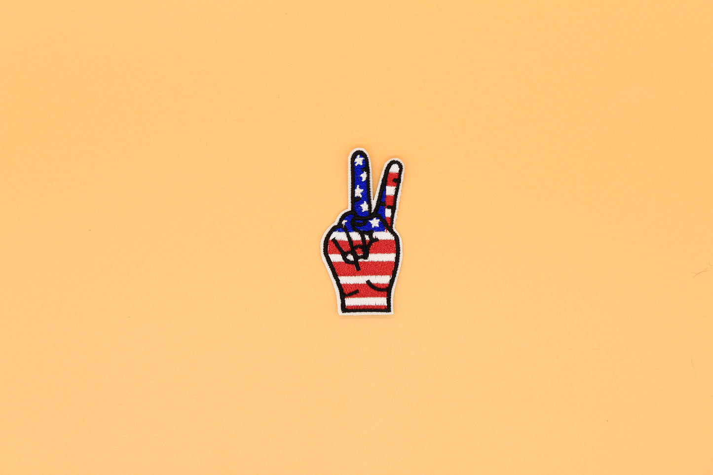 Peace Sign Patriotic Hand Iron-On Patch
