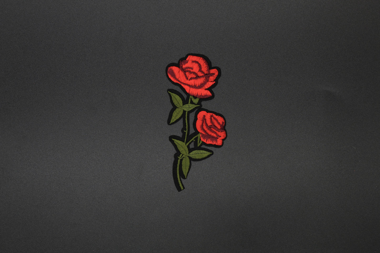 Double Red Rose Iron-On Patch