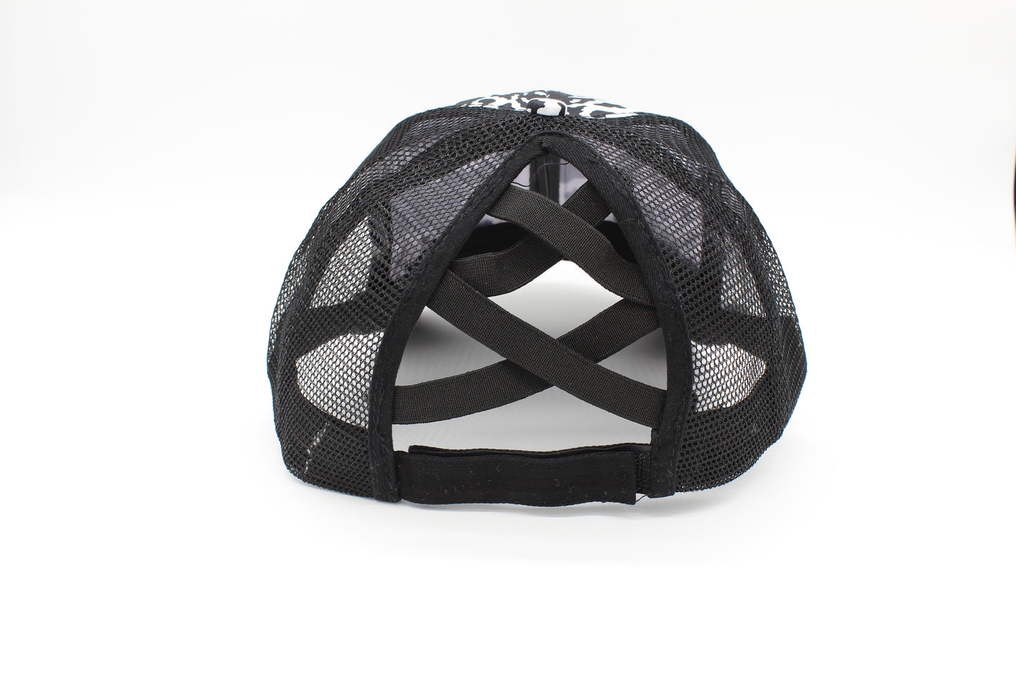 Midnight Ranch Cow Print Criss-Cross Ponytail Hat