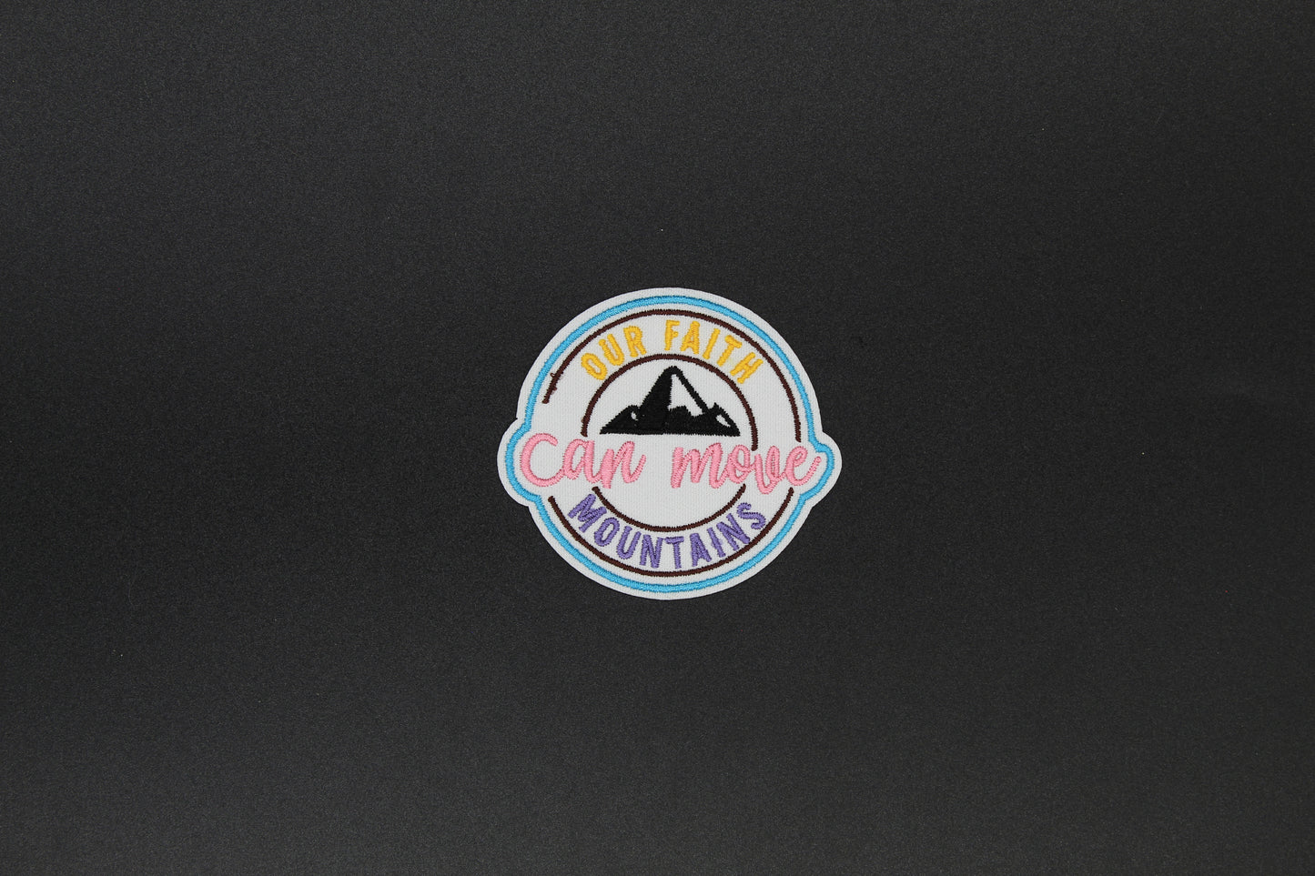 “Faith Can Move Mountains” Embroidered Iron-On Patch