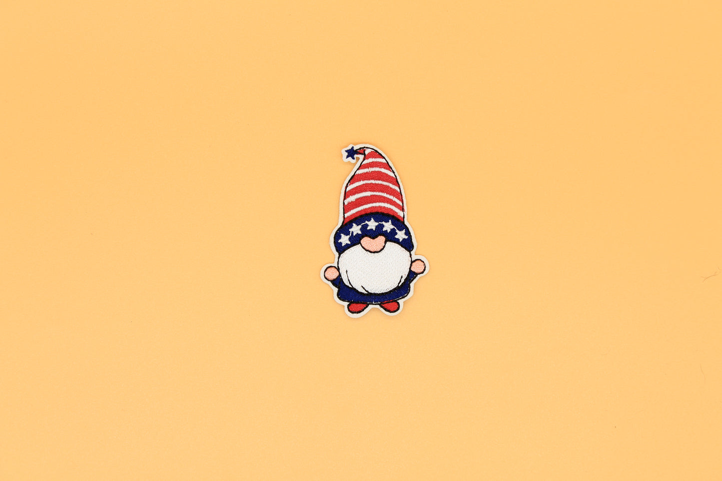 Patriotic Gnome Iron-On Patch – Stars & Stripes Hat