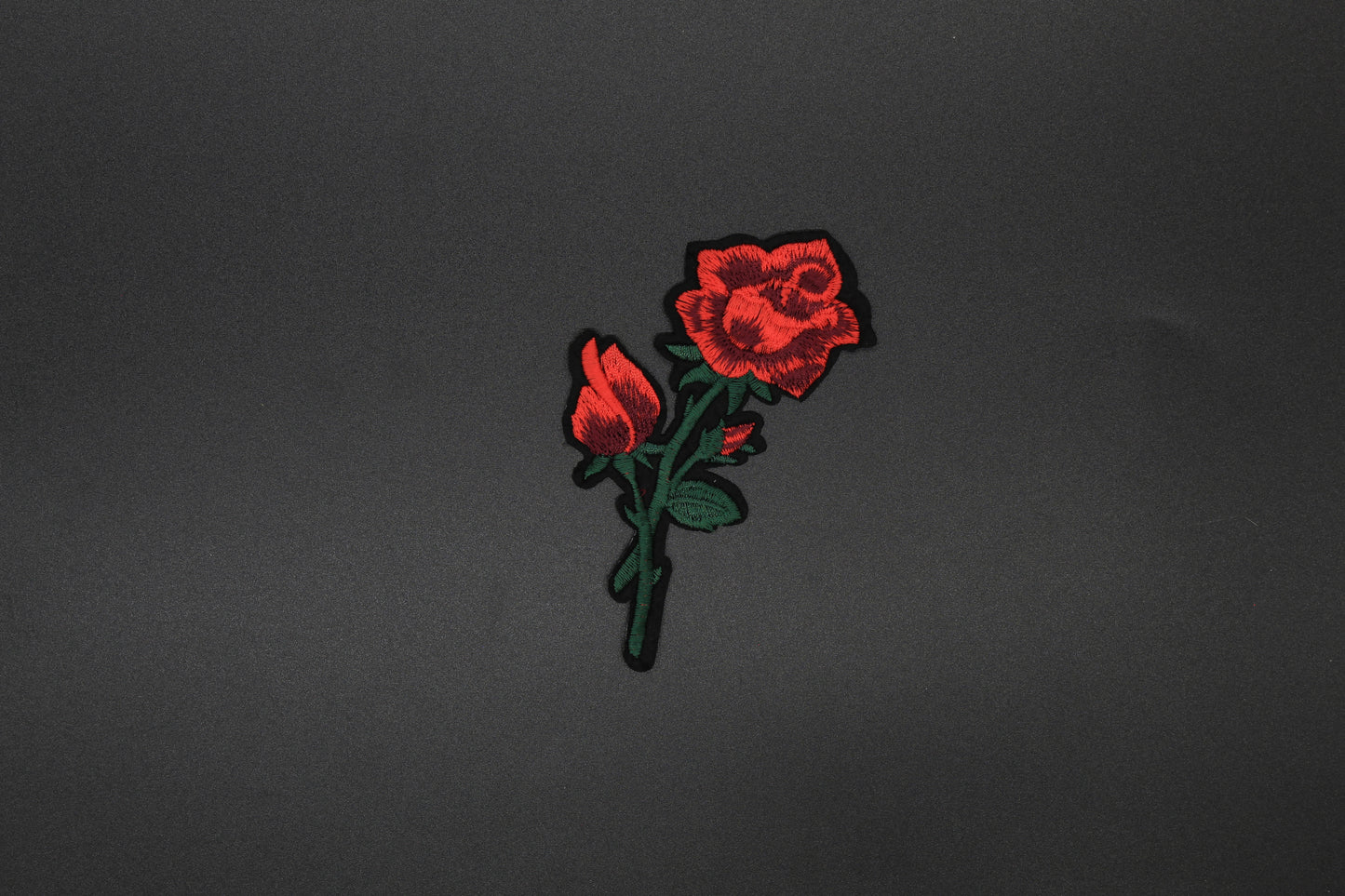 Red Rose Bud Iron-On Patch