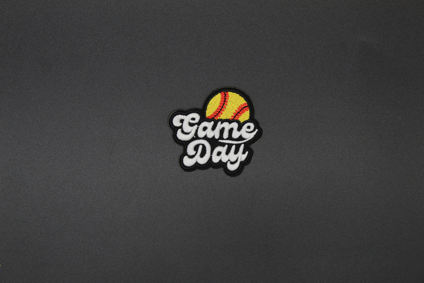 Game Day Softball Embroidered Patch | Softball Iron-On Patch for Jackets, Bags & Team Gear