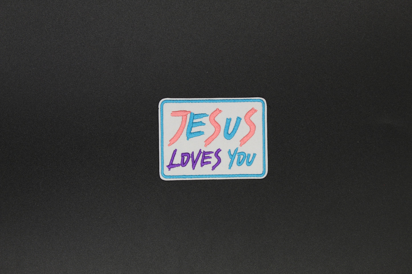 “Jesus Loves You” Embroidered Christian Iron-On Patch