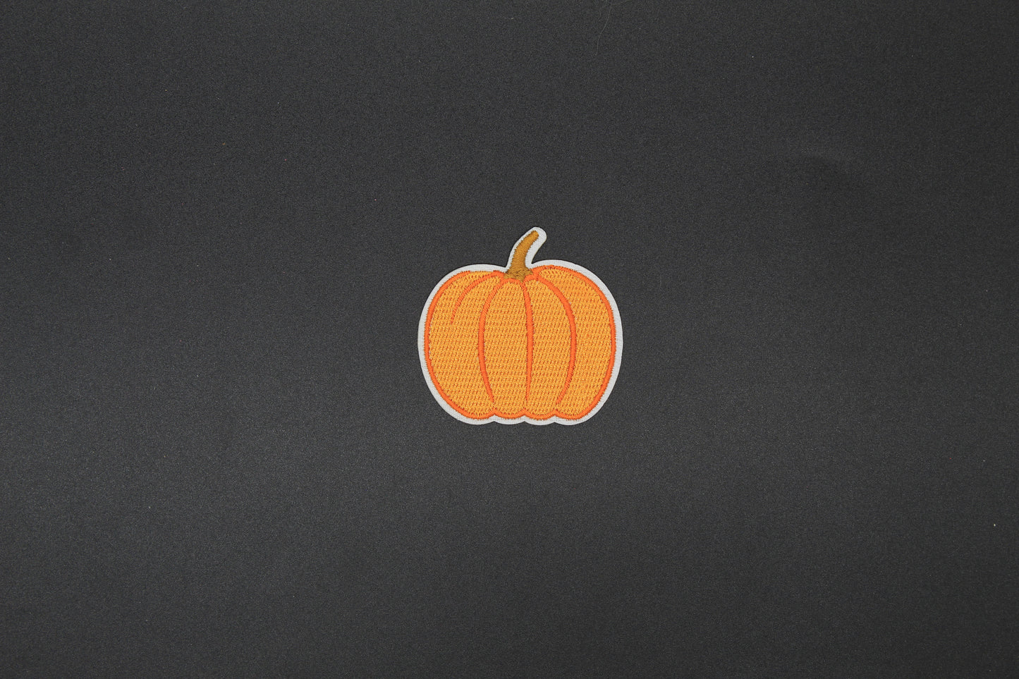 Classic Orange Pumpkin Iron-On Embroidered Patch