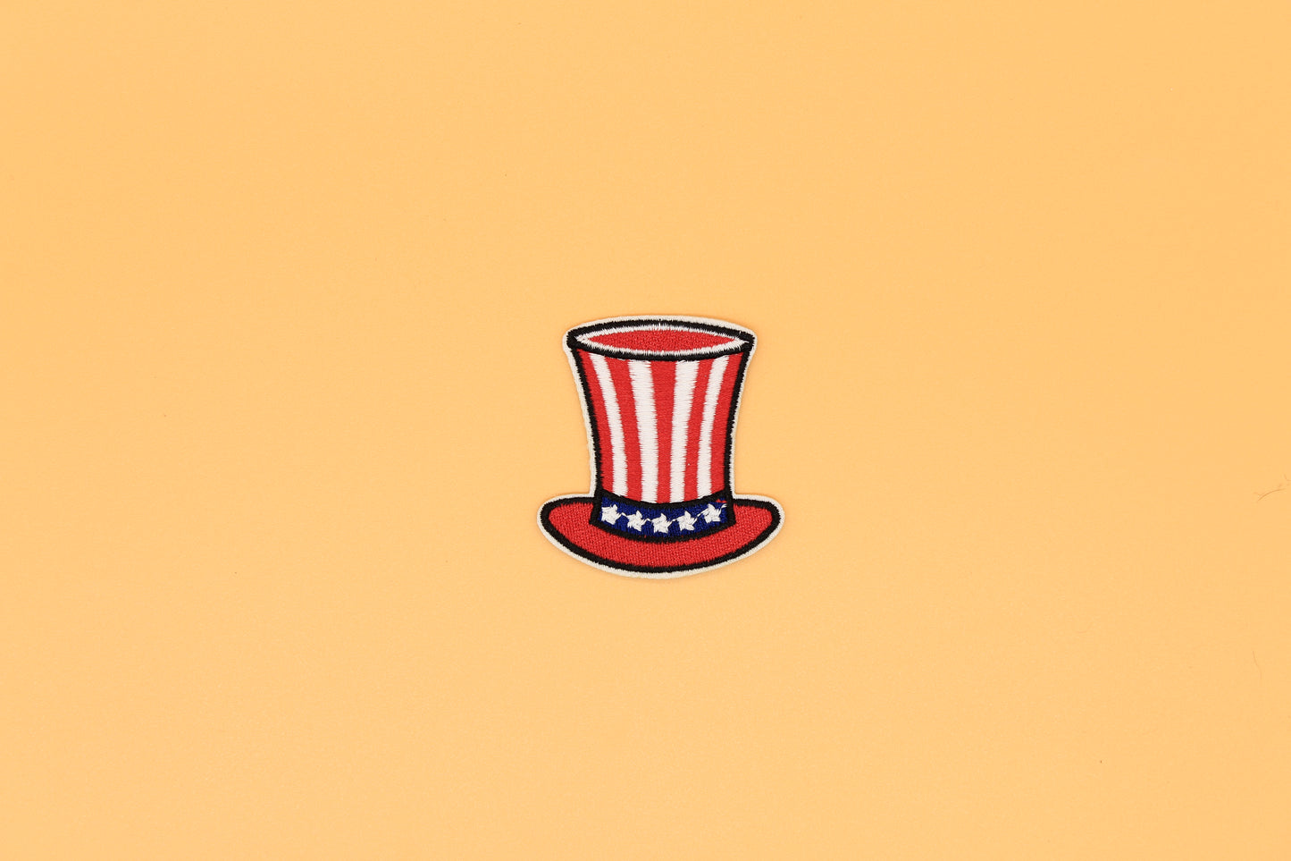 Vintage Uncle Sam Top Hat Iron-On Patch