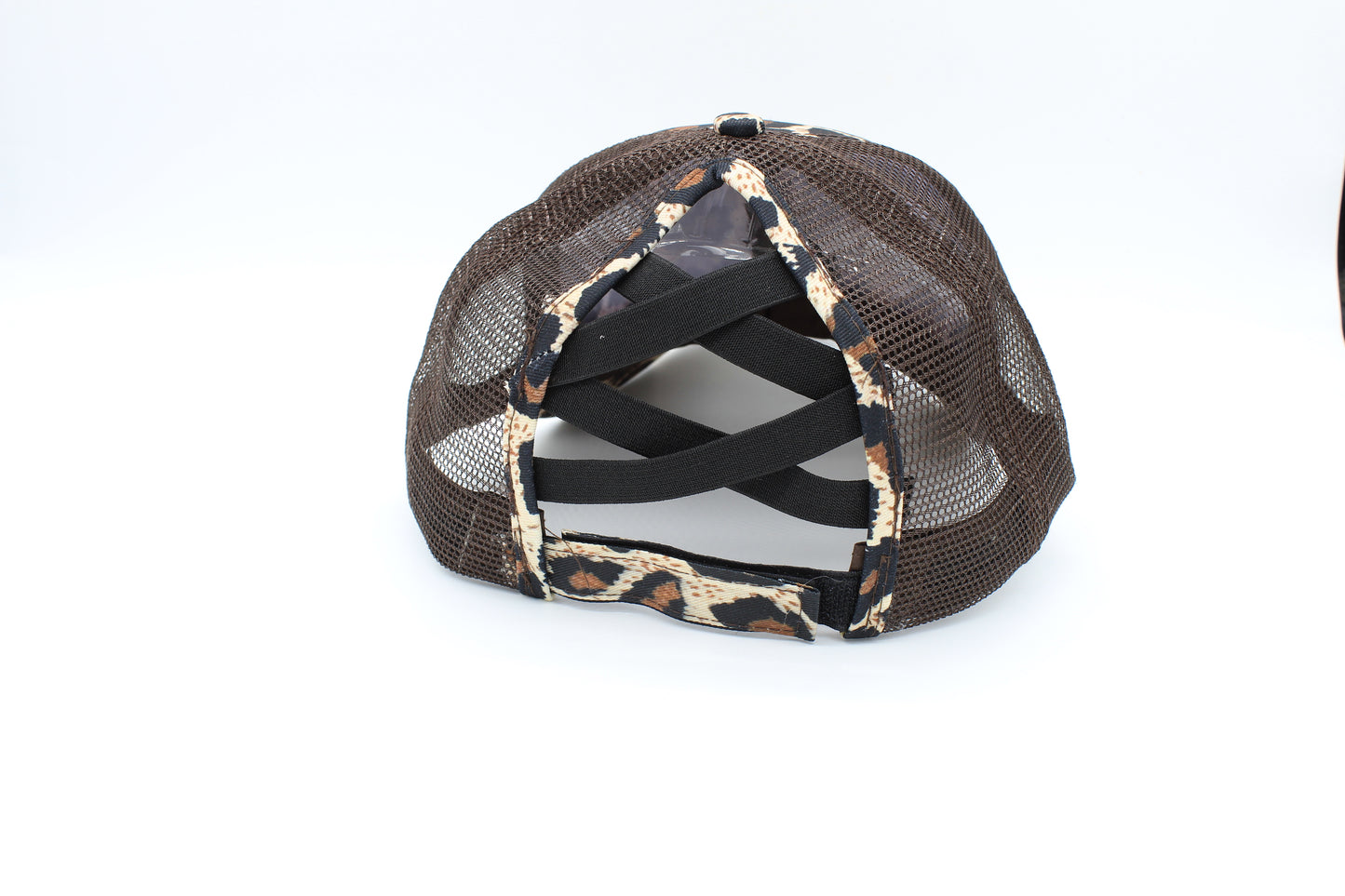Mom Life Leopard Criss-Cross Ponytail Hat