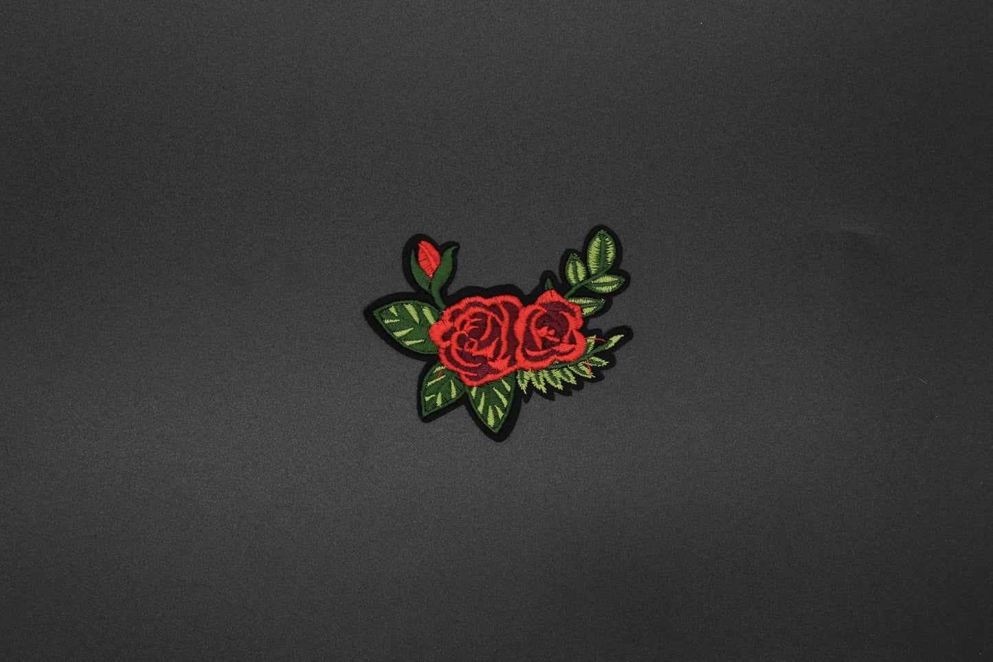 Mini Red Rose Bouquet Embroidered Iron-On Patch
