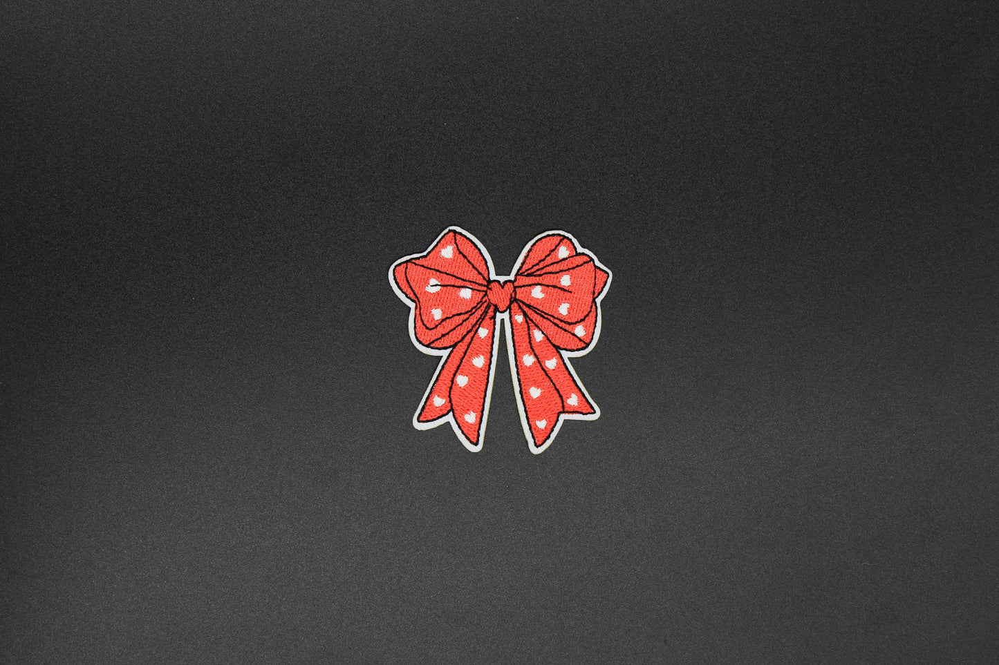 Red Polka Dot Bow Iron-On Patch